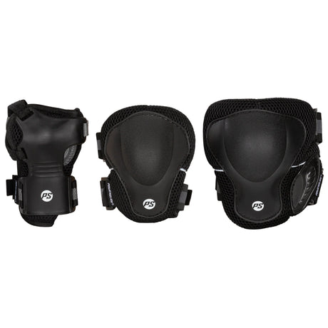 SKA903298 POWERSLIDE Pro Tri-Pack Black Schoner | Schonerset | Knie- Ellenbogen- und Handgelenkschoner Schoner Schützerset Gelenkschutz Schützer Schoner Inliner Schoner Inline Schützer protectors skate Skate Schützer Inliner Schützer Schutzausrüstung Fingerschutz Handschuhe inline skating inliner inlineksaten rollerbladen rollerskaten Inlineskates Rollerblades Fitness Skates Slalom Skates rollerblades rollerblading inline skating Lörrach Freiburg Basel Inliner Skateschule und Skateshop Weil am Rhein SkaMiDa