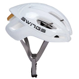SWINGS Omen Racing Helm – Weiß | Leicht & Größenverstellbar – Speed Skating | Fahrrad, Renn & Fitness Skatehelm