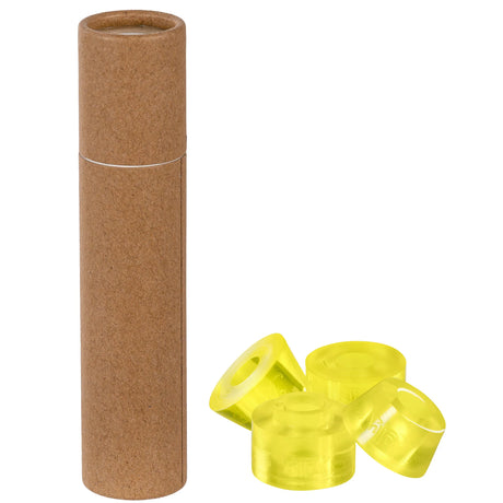 SKA610022 CHAYA Jelly Interlock Cushions 95A| 15mm Barrels 12mm Cones Yellow | Set für vier Achsen | Lenkgummis für Chaya Shari und Zena Plates Roller Skates Skatepark Rollschuhe Chaya Quad Skates Aggressive Quad Skates Rollschuhe Stunt Rollschuhe Rollkunstlauf Rollschuhe Rollerskates Schwarze Rollschuhe Lifestyle Rollschuhe Roller Skating Quad Skating Skateschule und Skateshop Weil am Rhein SkaMiDan Lörrach Freiburg Basel Deutschland Germany