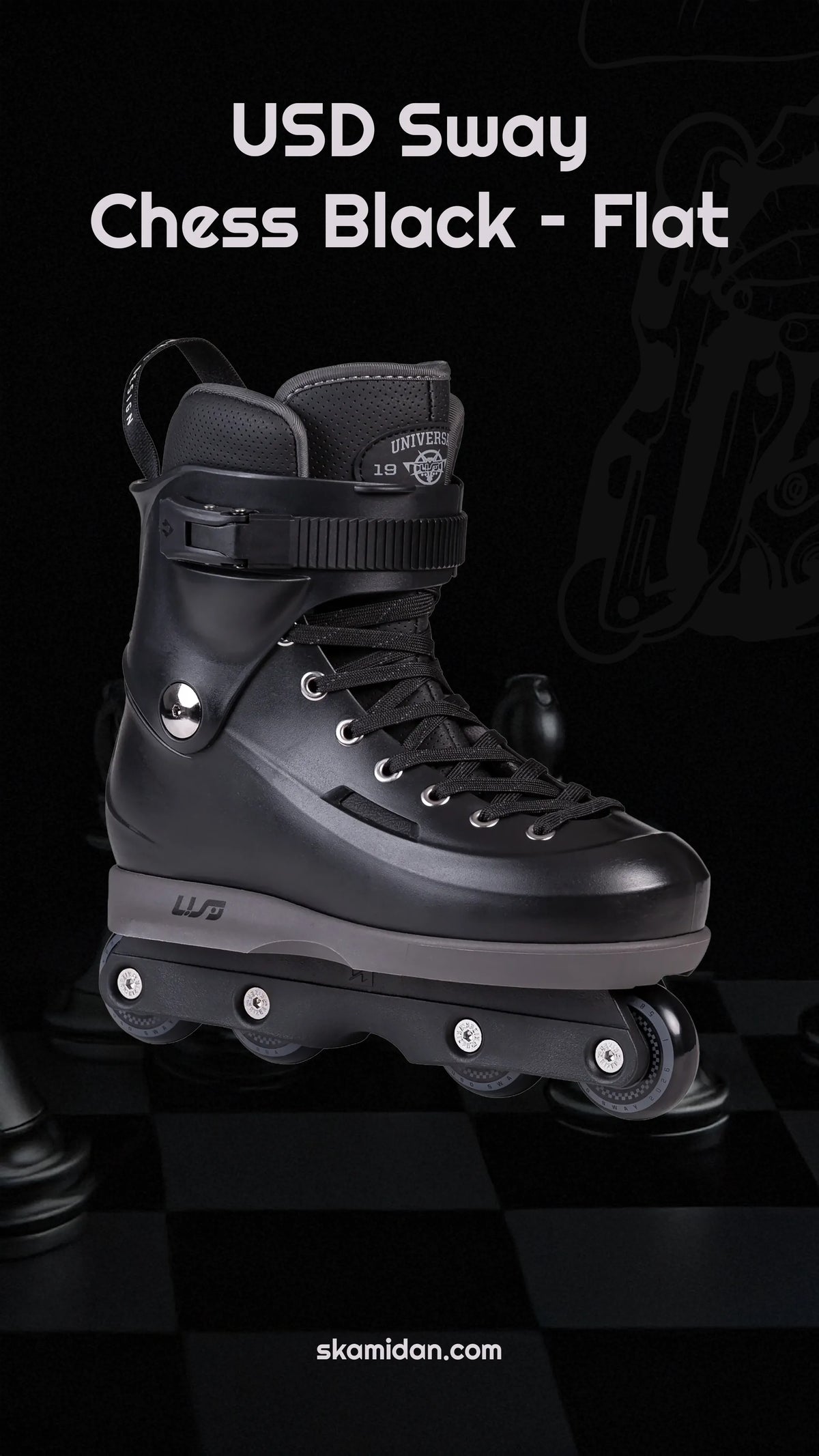 SKA710263 USD Sway Chess Black | Team Flat | Stunt Skates | UFS | Aggressive Inlineskates Aggressive Inlineskates Stunt Skates Rollerblades aggressive frames kizer Aggressive Skates Stunt Skates Rollerblading Aggressive Inline Disroyal Icon Iqon Mesmer Best Aggressive Skates 2021 Top Stunt Skates USD Aeon Skates USD Aeon 60 Inliner Sport Skates Sport Inliner Rollerblades Rollerblading Lörrach Freiburg Basel Inliner Skateschule und Skateshop Weil am Rhein SkaMiDan Deutschland Germany