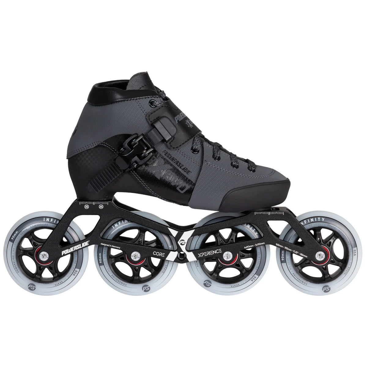 SKA904719 POWERSLIDE 3X adj. Evo Kids Racing Skates | Dark Grey | Trinity X | Speed Inlineskates für Kinder Speed Inline Skating Race Skating Race Wheels Speed Wheels Speed Rollen Rennrollen Geschwindigkeit Höchstgeschwindigkeit High-Speed Performance Rollen Made in Germany Manao Rollen Manao Wheels Manao Speed Skating SkaMiDan Deutschland Germany Weil am Rhein Basel Freiburg Lörrach Skateshop
