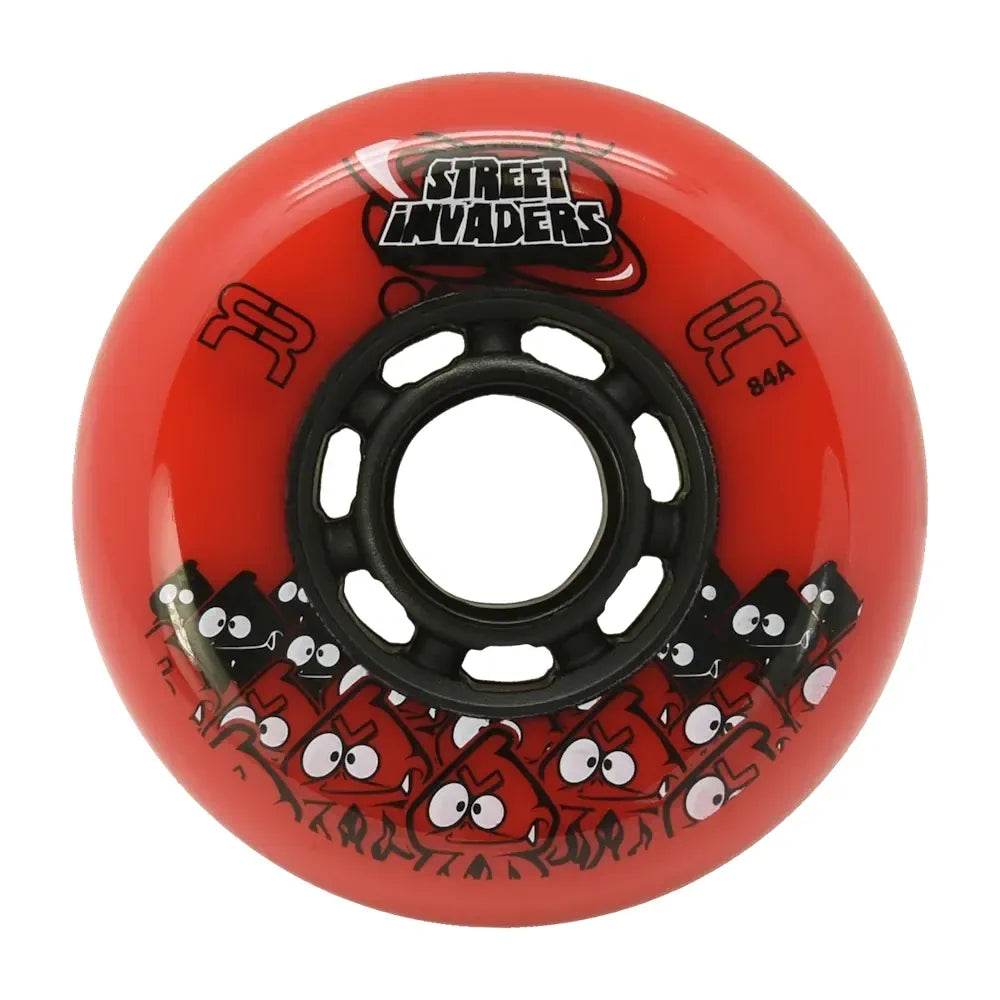 SKAFRWL-SI72-BK FR - STREET INVADERS WHEEL II 72mm 84A | 4-Pack | Freestyle Slalom Inline Rollen | Inline Skating Rollen Inline Skating Wheels Rollerblading Wheels Inline Skating Rollerblading Inlineskaterollen Skating Wheels for Rollerblader  Rollen für Inlineskater Lörrach Freiburg Basel Inliner Richtige Größe right Size for Rollerblades Langhaltende Inlineskaterollen Longlasting Wheels for Rollerblading Skateschule und Skateshop Weil am Rhein SkaMiDan Deutschland Germany
