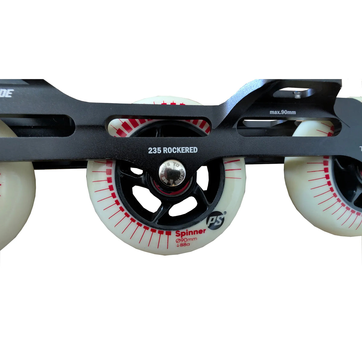 POWERSLIDE Trinity Nexus Rocker Frame RTR Black & White – Spinner Rollen 3× 84mm/3× 90mm 88A | Slalom & Freestyle Inline Skating Rahmen