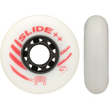 FR SKATES FR Slide Plus Wheels 72mm 90A –  Weiß-Rot – | Rollen zum Sliden | Urban, Freeride, Aggressive & Freestyle Inline Rollen