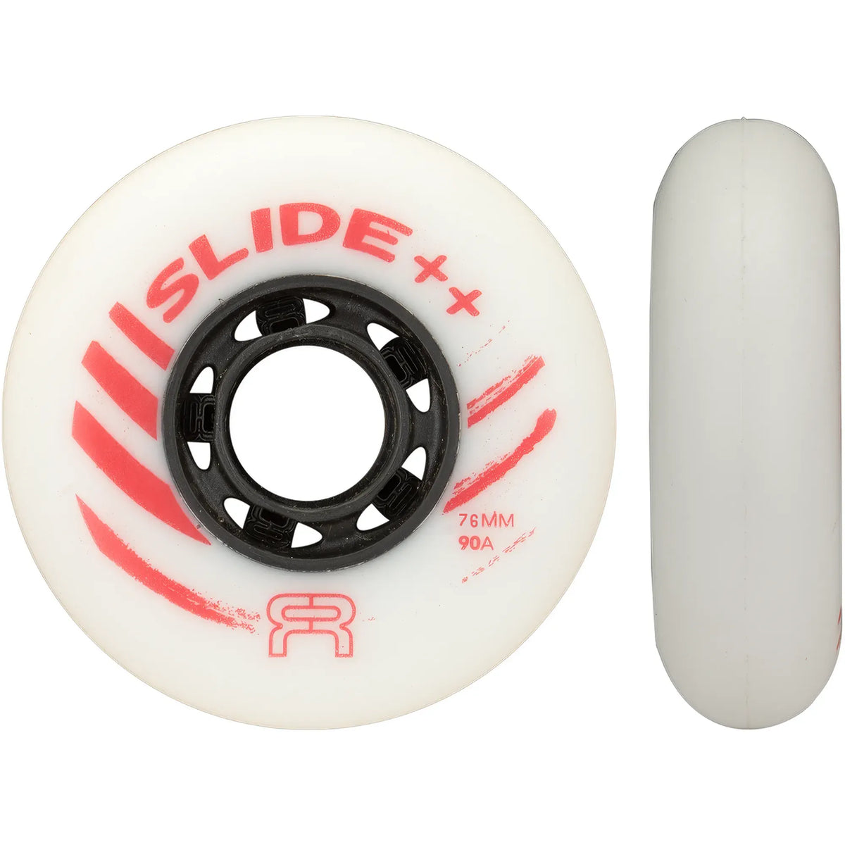 FR SKATES FR Slide Plus Wheels 76mm 90A – White-Red – | Wheels for sliding | Urban, Freeride, Aggressive & Freestyle Inline Wheels